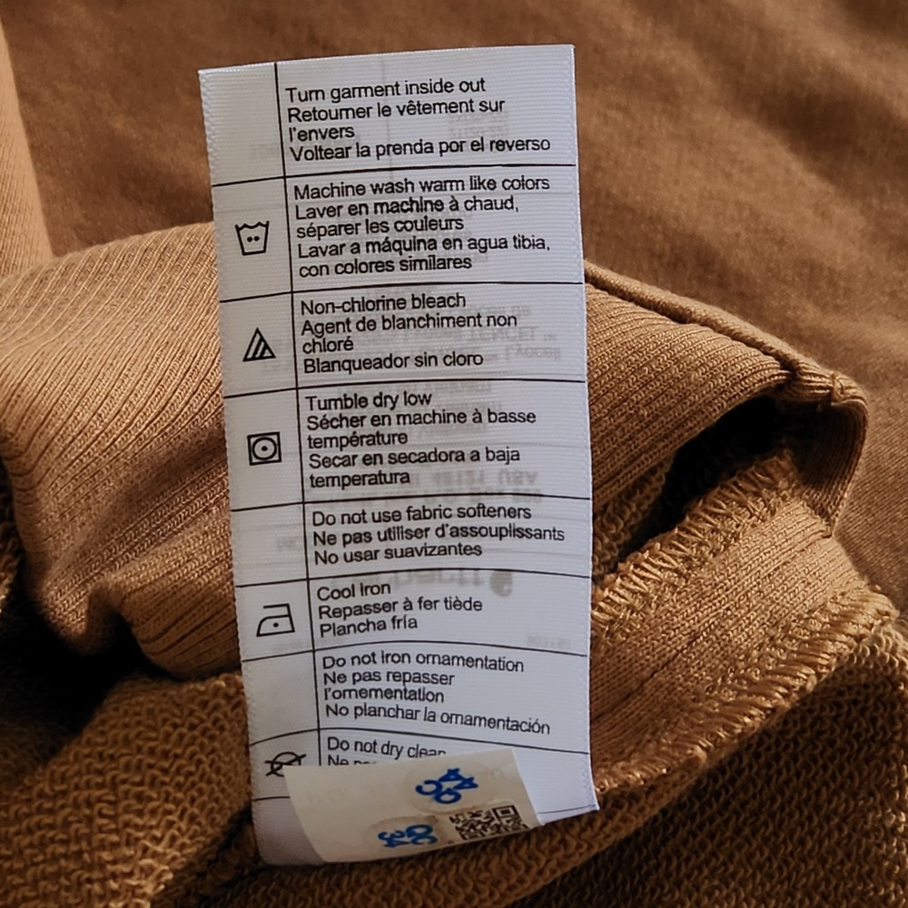 Carhartt Hoodie Womens 2X Brown Loose‎ Fit Graphic Logo Tencel Blend Sweatshirt - Picture 6 of 10